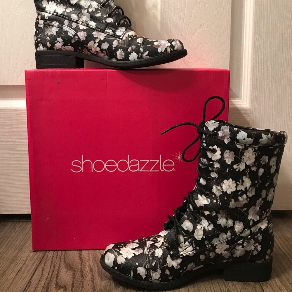 Floral Combat Boot